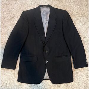 Saks Fifth Ave 100% Cashmere Black Blazer Mens 42R Quiet Luxury